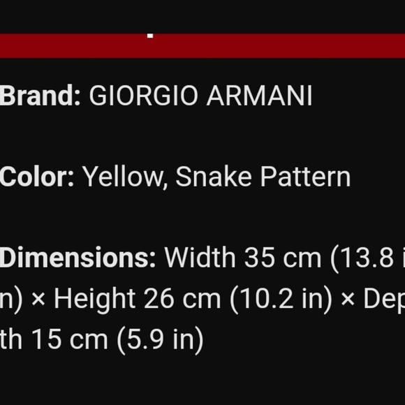 Saleπ₯³ Giorgio Armani Rare Yellow  Black Python Crocodile Snakeskin Tote LARGE - Picture 3 of 3